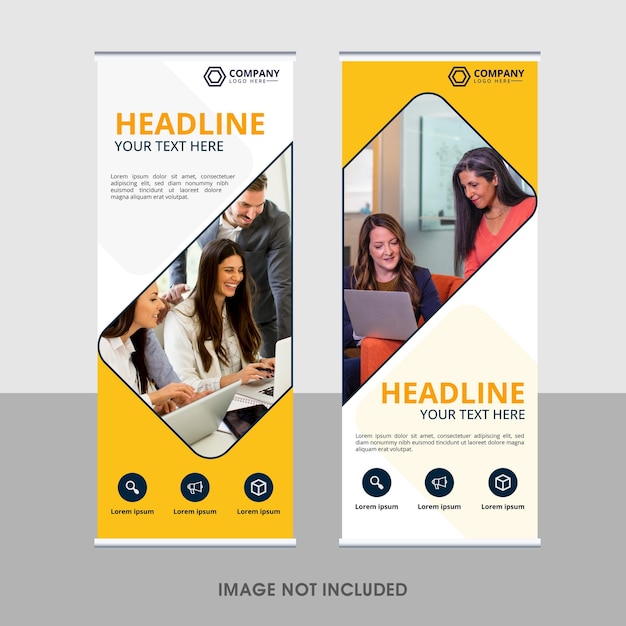 Moderne roll-up bannersjabloon voor professionele bedrijven