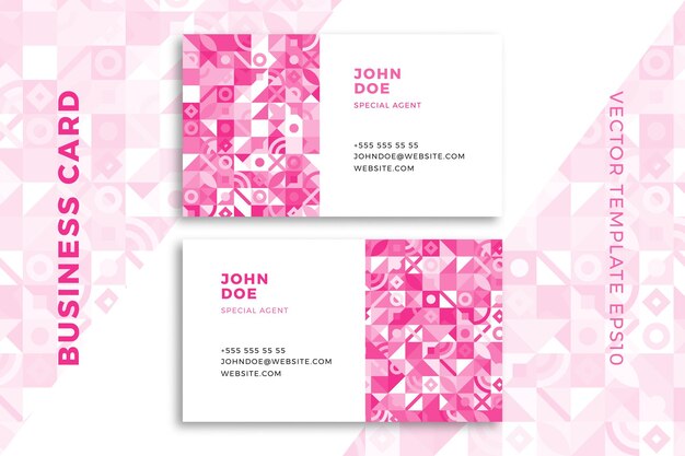 Moderne rozeachtige visitekaartje horizontale sjablonen. elegante zakelijke briefpapier mockup