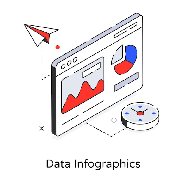 Moderne schets isometrische icoon van gegevens infographics