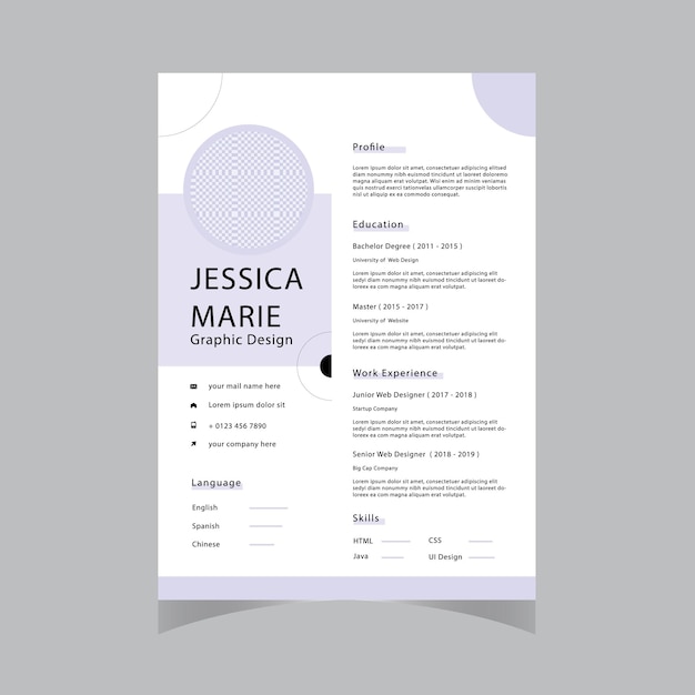 Moderne schone CV en Cover Letter Layout Vector Template voor zakelijke sollicitaties