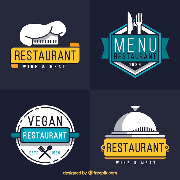 Moderne set van cool restaurant logo&#39;s