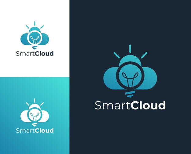 Vector moderne smart cloud logo ontwerp vector sjabloon