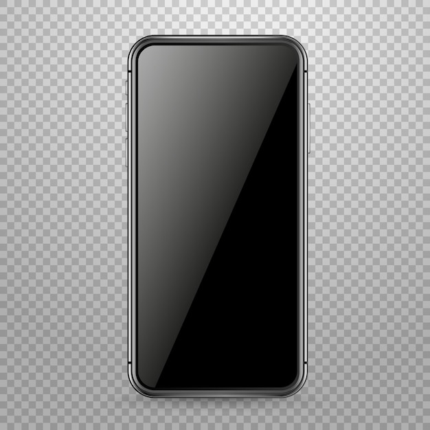 Vector moderne smartphone vector mockup geïsoleerd op transparant. plaats alle inhoud op het scherm