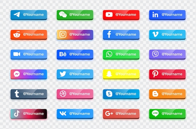 Moderne sociale media pictogrammenemblemen - banners van het netwerkplatform