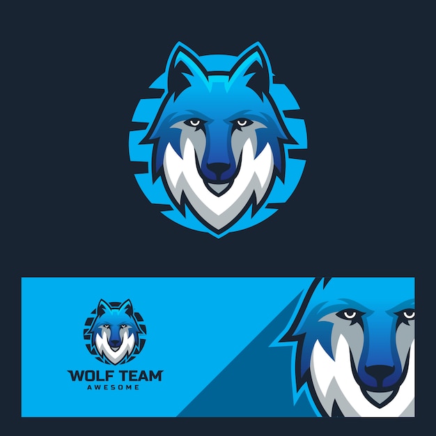 Moderne sport wolf logo ontwerpsjabloon