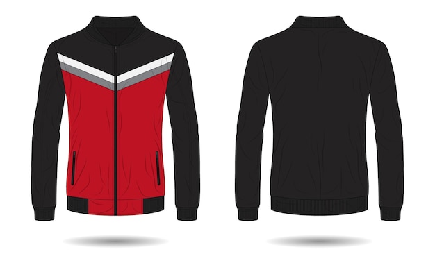 Moderne sportjas mock-up voor- en achterzijde