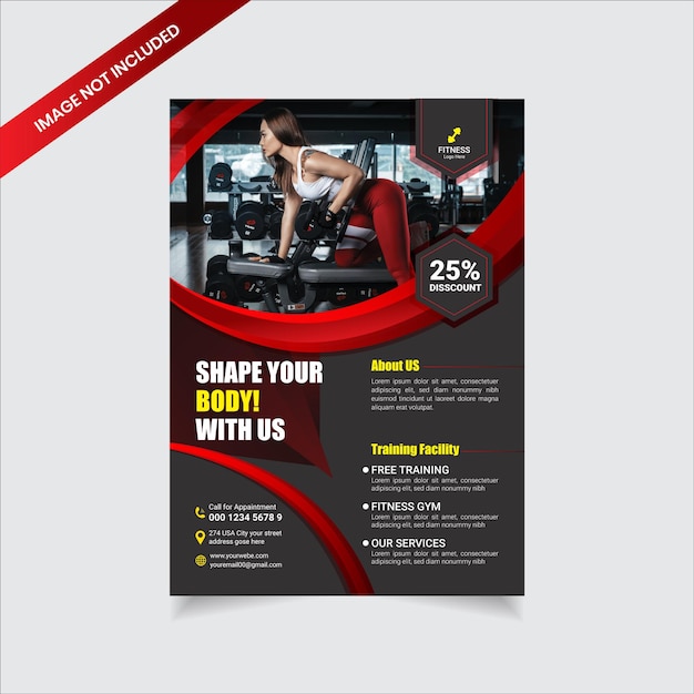 Moderne sportschool flyer sjabloon premium Vector