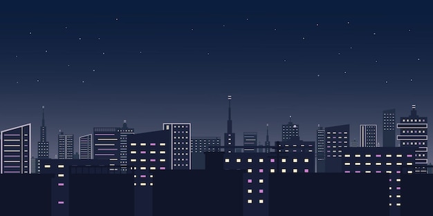 Moderne stad bij nachtachtergrond