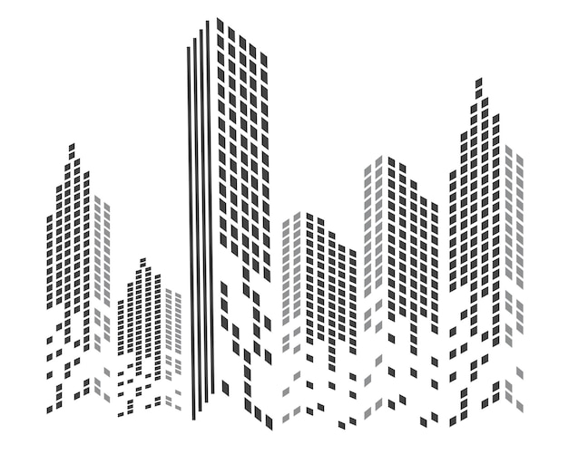 Moderne stad skyline stad silhouet vectorillustratie in flat