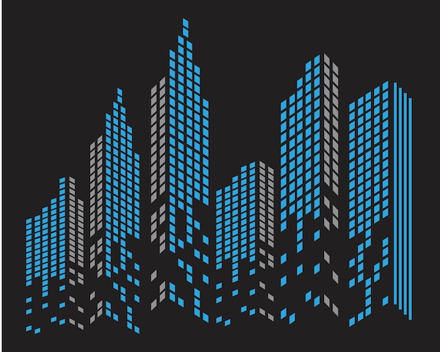 Moderne stad skyline stad silhouet vectorillustratie in flat