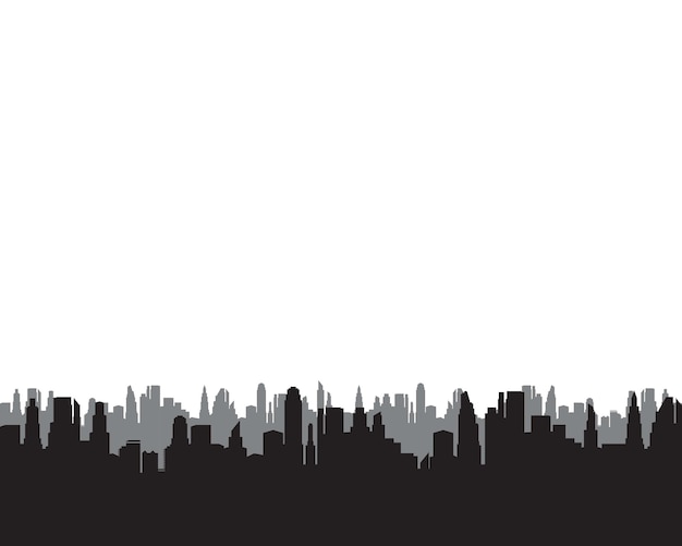 Moderne stad skyline stad silhouet vectorillustratie in plat design