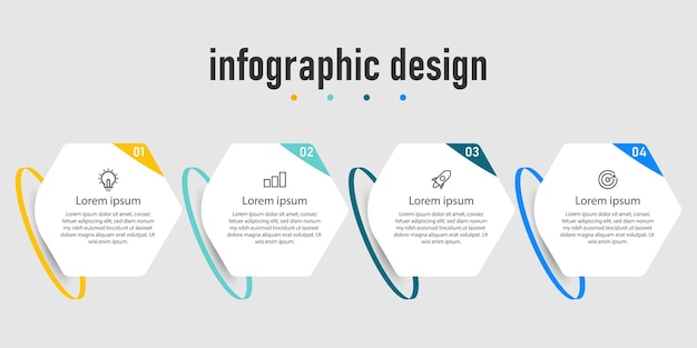 Moderne stap infographic ontwerp elegante sjabloon premium vector