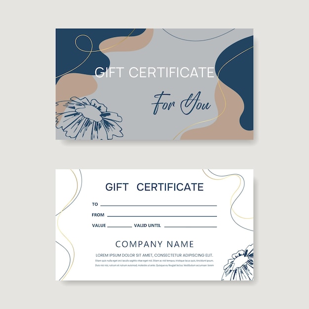 Moderne stijl geschenkcertificaat sjabloon voor salon galerie spa winkel geschenkcertifikaat