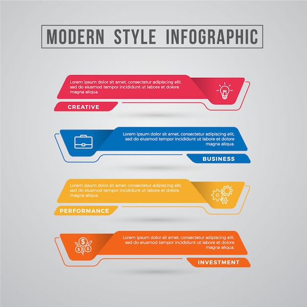 Moderne stijl info grafisch element