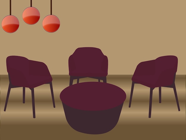 moderne stoelen met tafel