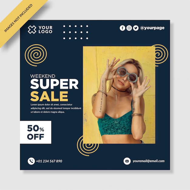 Moderne Super Sale Banner Social Media Post