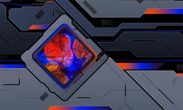 Moderne technologie banners collectie in cyberpunk stijl Abstracte scifi tekstvakken met glitch effect Futuristische hitech badges Kleurrijke glitchy achtergrond set Vector illustratie