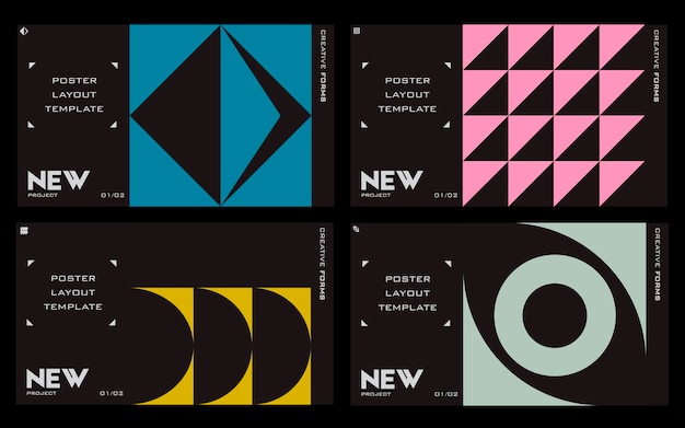 Moderne tentoonstelling ticket sjabloon lay-out gemaakt met abstracte vector geometrische vormen.