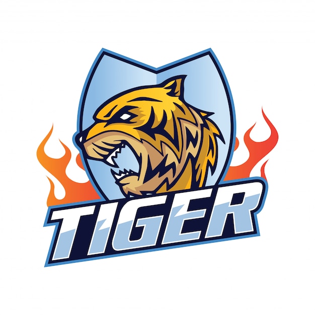 Moderne tiger sports team logo badge illustratie