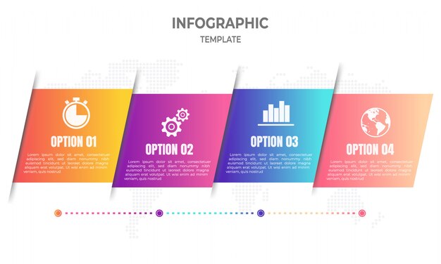 Moderne tijdlijn infographic 4 opties