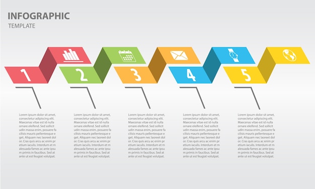 Moderne tijdlijn infographic 5 opties