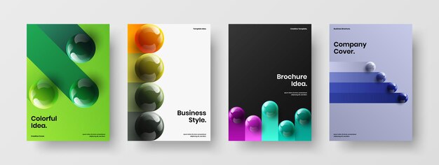 Moderne tijdschriftomslag ontwerp vector concept set