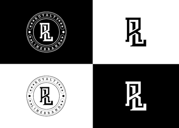 Moderne unieke corporate rl letter logo ontwerp sjabloon