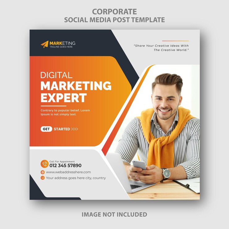Vector moderne unieke gele zakelijke instagram-banner of digitale marketing sociale media postsjabloon