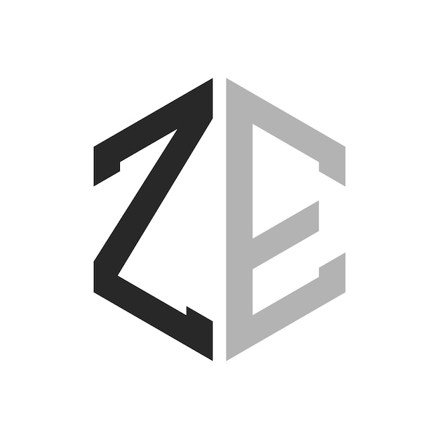 Moderne unieke zeshoekige letter ZE Logo Design Template Elegant initiële ZE Letter Logo Concept