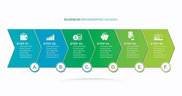 Moderne vector infographic sjabloon stock illustratie infographic stappen vloeiende organisatie ico