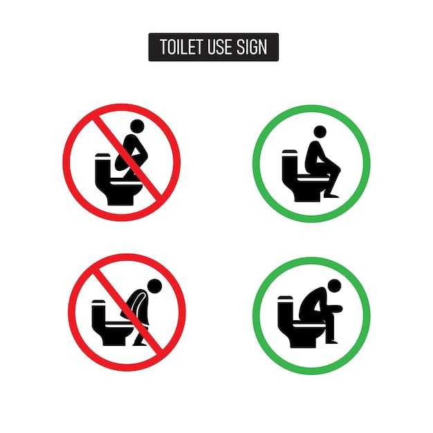 Vector moderne vector toilet iconen set