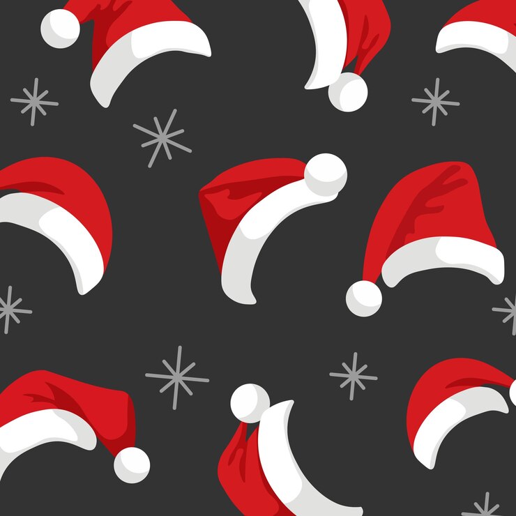 Moderne vectorpatroon van kerstmanhoeden