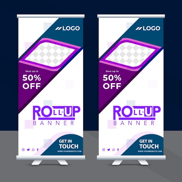 Moderne verticale Roll Up Banner ontwerpsjabloon