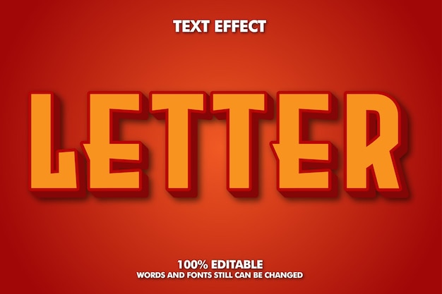 Moderne vetgedrukte letter 3d typografie cartoon bewerkbare tekst effect