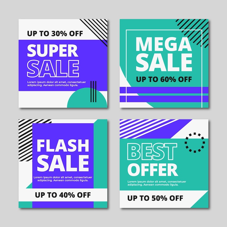 Vector moderne vierkante verkoopbanner sjabloon