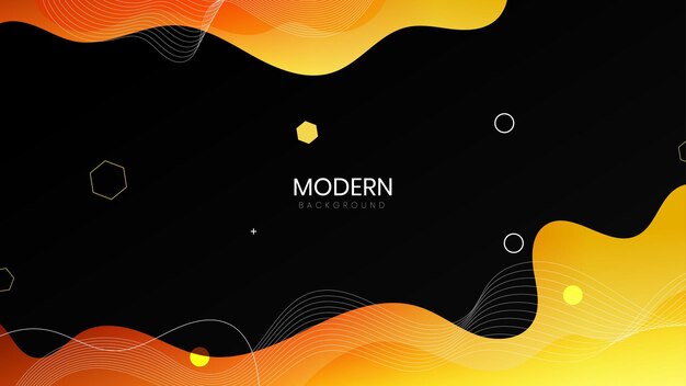 Vector moderne vloeibare achtergrond met oranje en zwarte achtergrond