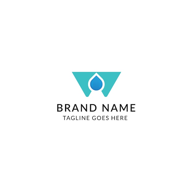 Vector moderne w brief negatieve ruimte drop logo vector