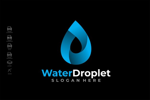 Moderne waterdruppel milieu Logo ontwerp sjabloon Vector