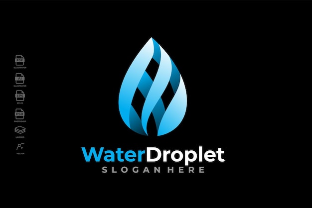 Moderne waterdruppel milieu Logo ontwerp sjabloon Vector