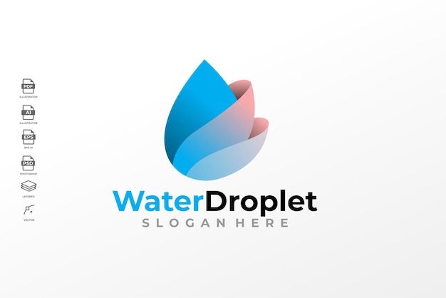 Moderne waterdruppel milieu Logo ontwerp sjabloon Vector