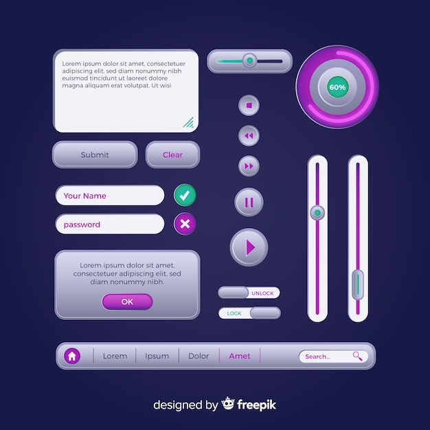 Moderne webdesign knopcollectie met plat ontwerp