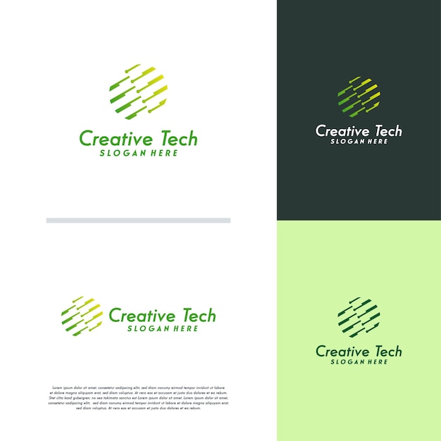 Moderne wereld tech logo ontwerpen concept vectorillustratie, abstracte cirkel technologie logo sjabloon, wire tech logo ontwerpen vector