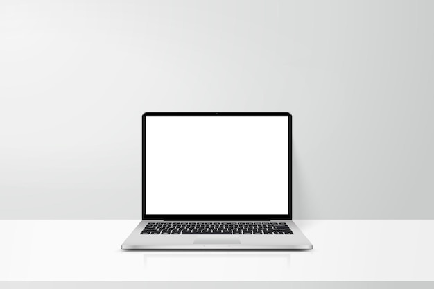 Moderne werkruimte met laptop op het bureau