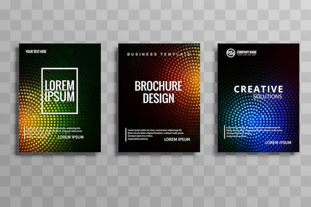 Moderne zakelijke brochure kleurrijke sjabloon set