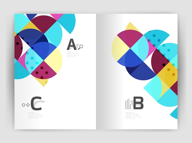 Vector moderne zakelijke brochure of pamflet a4 omslag sjabloon abstract achtergrond met kleur driehoeken jaarverslag afdruk achtergrond vectorontwerp voor workflow lay-out diagram nummeropties of webontwerp