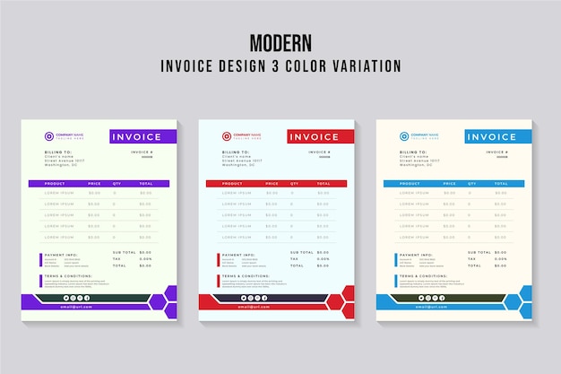 Moderne zakelijke factuur ontwerp vector sjabloon