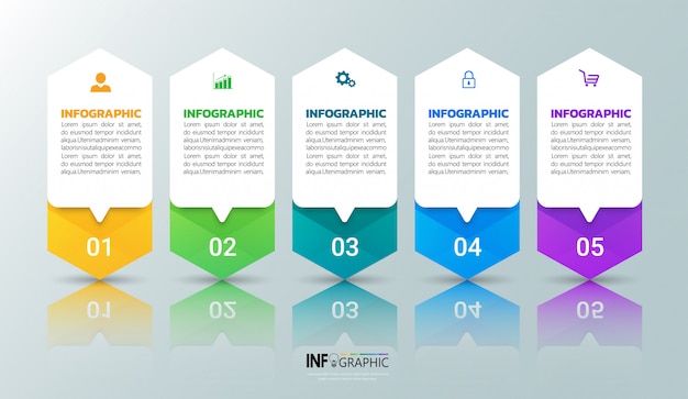 Moderne zakelijke infographic 5 stappen