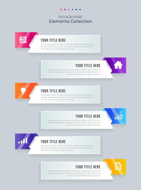 Moderne zakelijke infographic sjabloon met 5 stappen