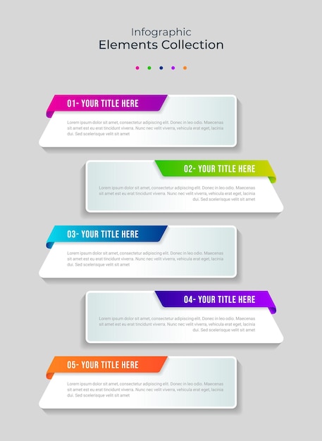 Vector moderne zakelijke infographic sjabloon met 5 stappen