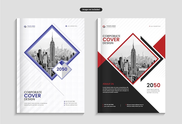Moderne zakelijke jaarverslag boekomslag ontwerpsjabloon set met multi-use
